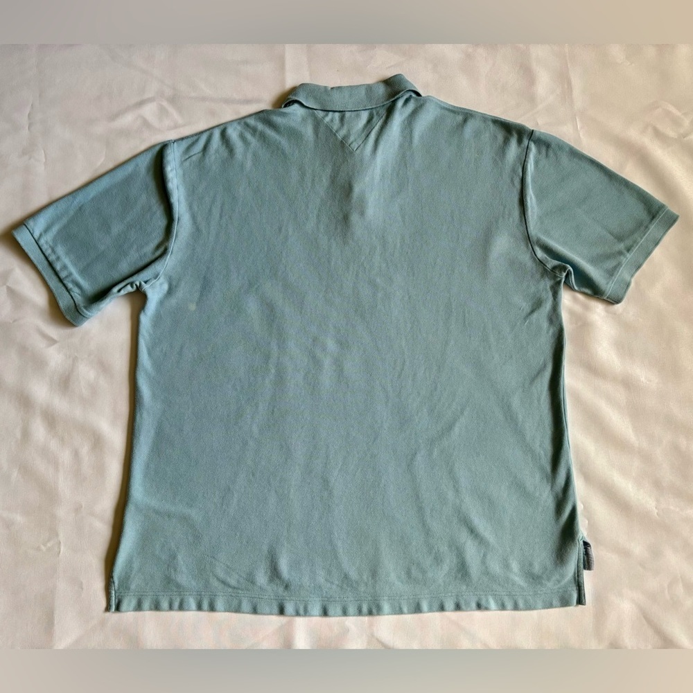 Tommy Hilfiger Shirt Men's XXL Blue Short Sleeve Polo Collared - Picture 6 of 6